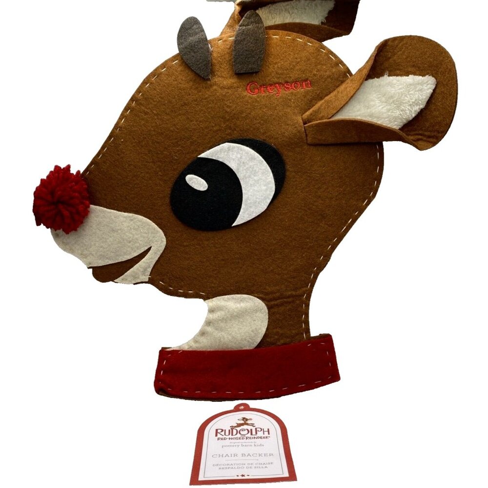 Pottery Barn Kids Rudolph the Red Nosed Reindeer Chair Backer Felt Greyson